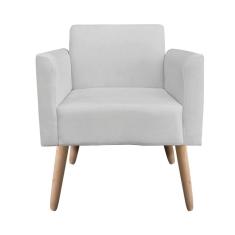 Poltrona Marisa Suede Pés Palito Natural