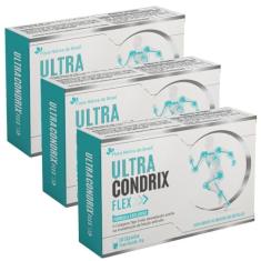 KIT 3X Ultra Condrix Flex (Colágeno tipo 2, Curcumina, MSM, Ácido Hialur. e Vitaminas) 30 cápsulas - Flora Nativa