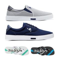 Kit 1 Tênis Iate 1 Tênis e 2 Chinelos Polo Joy-Masculino