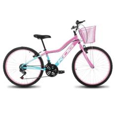 Bicicleta Infantil Aro 24 Alumínio KOG Feminina 18v Shimano, Azul degr