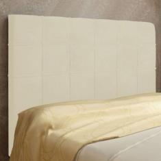 Cabeceira Veneza Cama Box Casal 140 Cm Suede Bege Amassado
