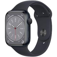 Apple Watch Series 8 GPS Caixa Meia-noite de alumínio 45 mm Pulseira Esportiva Meia-noite
