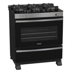 Fogao 6 Bocas Venax Maxi Vitreo Inox Gas Glp