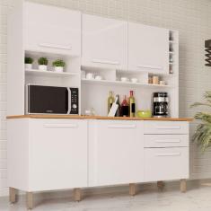 Armário De Cozinha 6 Portas 2 Gavetas Alexia Top Imop Móveis Branco Neve