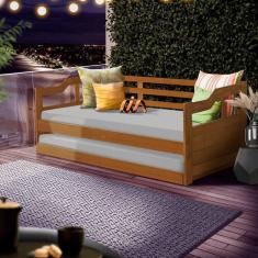 Sofá Cama Confortável Solteiro Madeira Maciça Imbuia João Shop JM