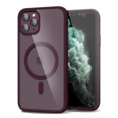 oakxco Capa magnética transparente para iPhone 11 Pro Max compatível com Magsafe, fina, fina, transparente, não amarela, amortecedor de silicone macio Hybird e capa protetora de plástico rígido para