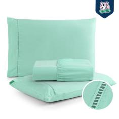 Jogo de Lençol King Percal Flex 3 Peças 400 Fios c/ Ponto Palito Super