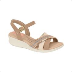 Sandália Feminina Anabela Modare Bege, Ouro rosado, 35
