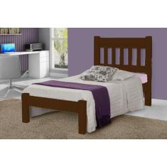 Cama de Solteiro Imperial de Madeira Maciça Tauari - Cor Castanho - SA