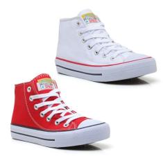 Tenis Feminino All Kit 2 Pares Cano Alto Star Botinha Hi Clássico 121/