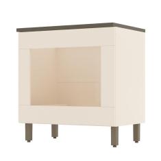 Balcão Forno Embutir Connect com Tampo Cooktop - Móveis Henn Off White/Duna