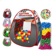 Toca Barraca Infantil + 25 Bolinhas + Bola Brinquedo Praia - dmtoys, V