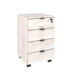 Conjunto Home Office Industrial 3 Peças 1 Escrivaninha 1 Estante E 1 Gaveteiro Kuadra Compace Snow