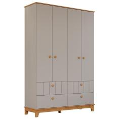 Guarda Roupa Infantil Biscoito 4 Portas e 4 Gavetas - Permóbili Baby