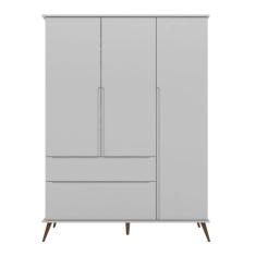 Guarda Roupas Infantil 3 Portas 2 Gavetas Valência Cinza Acetinado - ÉdeCasaMóveis