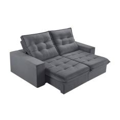 Sofá 4 Lugares Retrátil e Reclinável Martins M-166 Veludo - Martins Es