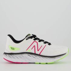 Tênis New Balance Fresh Foam X Evoz V3 Feminino Branco e Rosa-Feminino