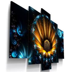 Quadros Decorativos Surrealista Flor Fractal Sala 