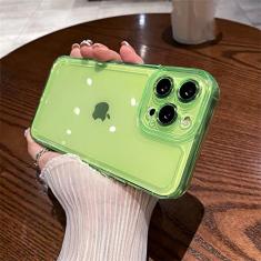 Capa de telefone transparente de néon de cor fluorescente para iPhone 13 11 12Pro Max X XR XS Max 7 8 Plus Capa protetora macia transparente, T2, para iPhone 12Pro Max
