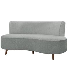 Sofá 2 Lugares para Sala Living 135cm Pés Palito Korah K04 Bouclê Cinza Escuro - Mpozenato