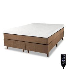 Cama Box e Colchão Magnético Massageador - Therapy Life Basic, Marrom,