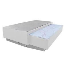 Cama Box Bicama Auxiliar Solteiro Sintético Espuma 8cm 40x88x188 Branco