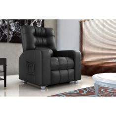 Poltrona do Papai Reclinável Azera Sintético Preto