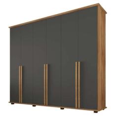 Guarda Roupa Casal 271cm 6 Portas 5 Gavetas Estrela RV Móveis Cinamomo