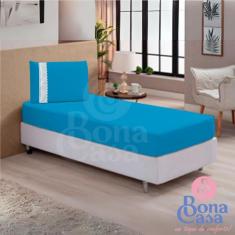 Kit Jogo De Lençol Solteiro 2 Peças Malha 100% Algodão Com Elástico - 