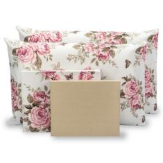 Kit Lençol 6 Peças Jogo De Cama Casal Super King c/ Elástico Tecido Pe