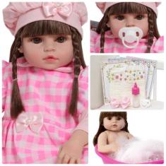 Boneca Reborn Recém Nascida Valentina Pode Dar Banho Fofa - Cegonha Re