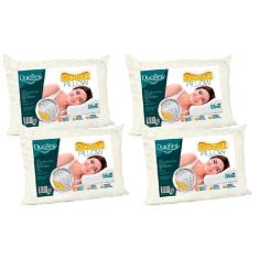 Travesseiro Espuma Aerada Contour Pillow TP2102 c/ Capa de Algodão Kit c/ 4 Un (50x70) - Duoflex