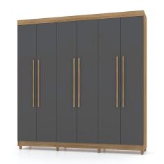 Guarda Roupa Casal 6 Portas 218 Cm Elegância Nature/alasca - Pallazio