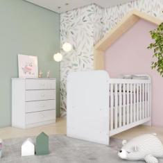 Quarto de Bebê Berço Mini Cama com Cômoda Sonho Encantado Espresso Móv