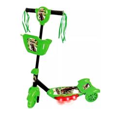 Patinete Infantil 3 Rodas Com Cesta E Luzes Dinossauro 35Kg