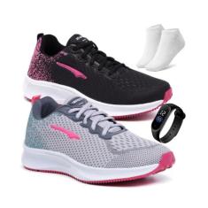 Kit 2 Tênis Femininos Esportivo Polo Academia Treino Corrida Caminhada