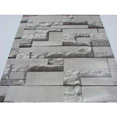 Papel de Parede Lavável - Lindo desenho Cinza com cinza escuro - Rolo com 10m x 53cm - LMS-PPD-959011
