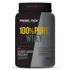 100% Pure Whey Pote Morango 900G - Probiotica