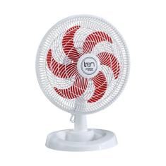 Ventilador Oscilante Mesa 220v 50 Cm Pp Premium 130w Branco/Vermelho