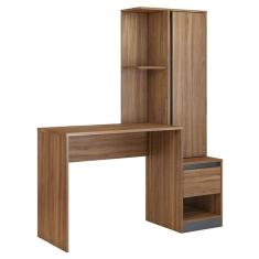 Escrivaninha com Armário Morada Amêndola Grafito - Demóbile