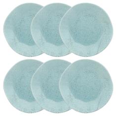 Conjunto de Pratos Rasos 06 Peças Blue Bay Oxford
