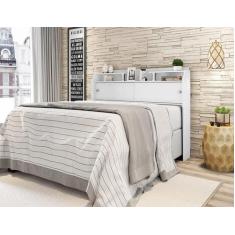 Cabeceira box Queen 1,58cm Elisa Branco Branco/preto - Framar Móveis