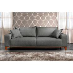 Sofá Fixo Argos 2 Lugares Luxo 160cm Castellar Móbile, Cinza