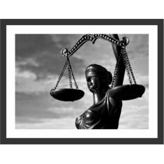 Quadro Decorativo Direito Preto e Branco Balança Escritórios Advocacia