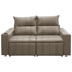 Sofá 2 lugares Retrátil e Reclinável Madri 1,60M Suede Bege