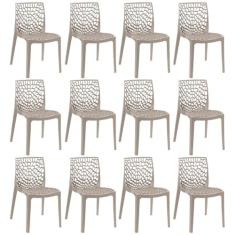 Kit - 12 x cadeiras Gruvyer - Nude