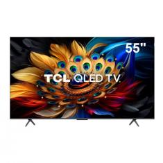 Smart TV 55 QLED 4K TCL 55C655 com Processador AIPQ, Google TV Preto Bivolt
