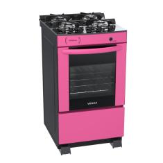 Fogao a Gas 4 Bocas Venax Delplus Vitreo BL Pink