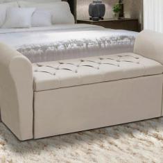 Baú Recamier Para Cama Box Quarto Madeira Estofado Solteiro0 - D'Julia