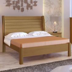 Cama Casal Com Detalhe Ripado - Esmeralda Queen-cinamomo - Móveis D'doro
